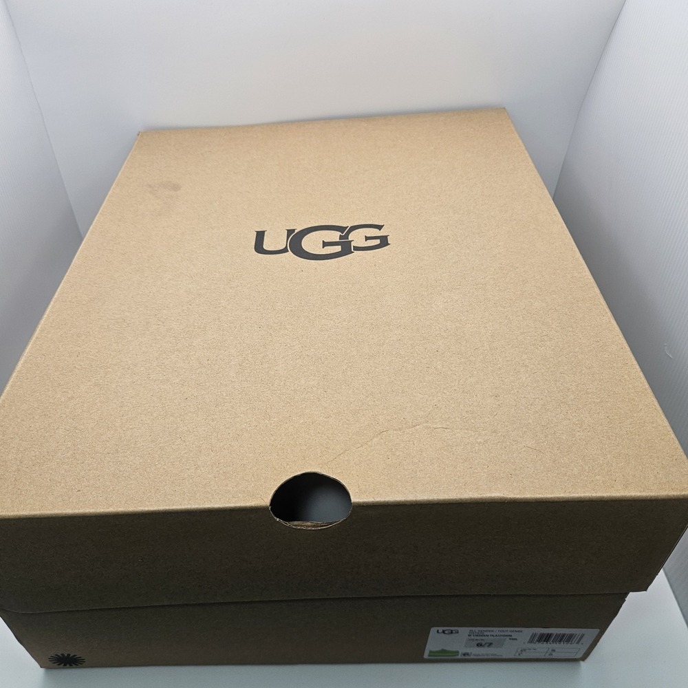 UGG URSEEN PLATFORM Green MULTI LEATHER WOOL ALL GENDER M6/W7 Festival Shoes - Picture 8 of 13